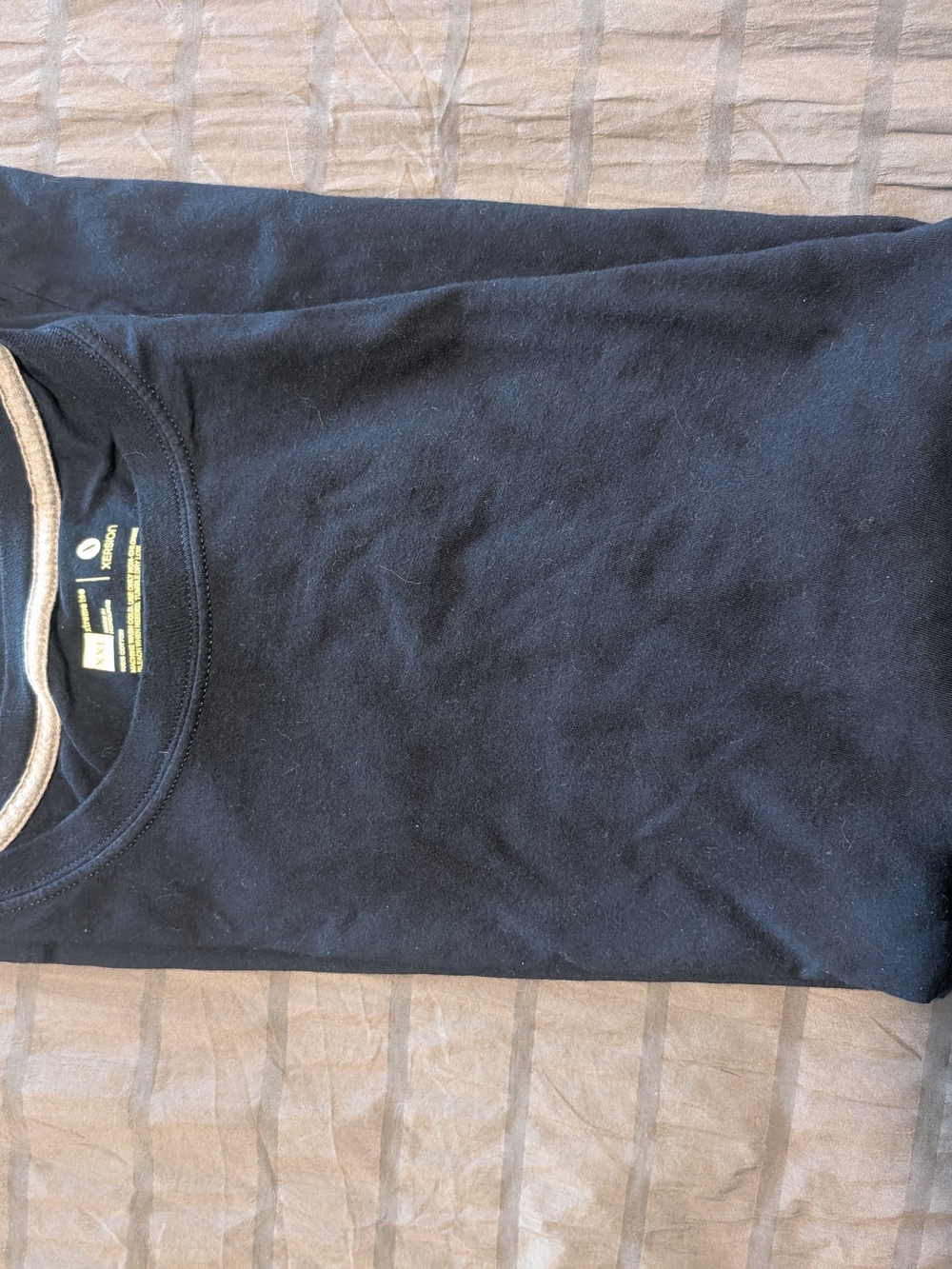 Xersion Black Crewneck Tee with Yellow Tag